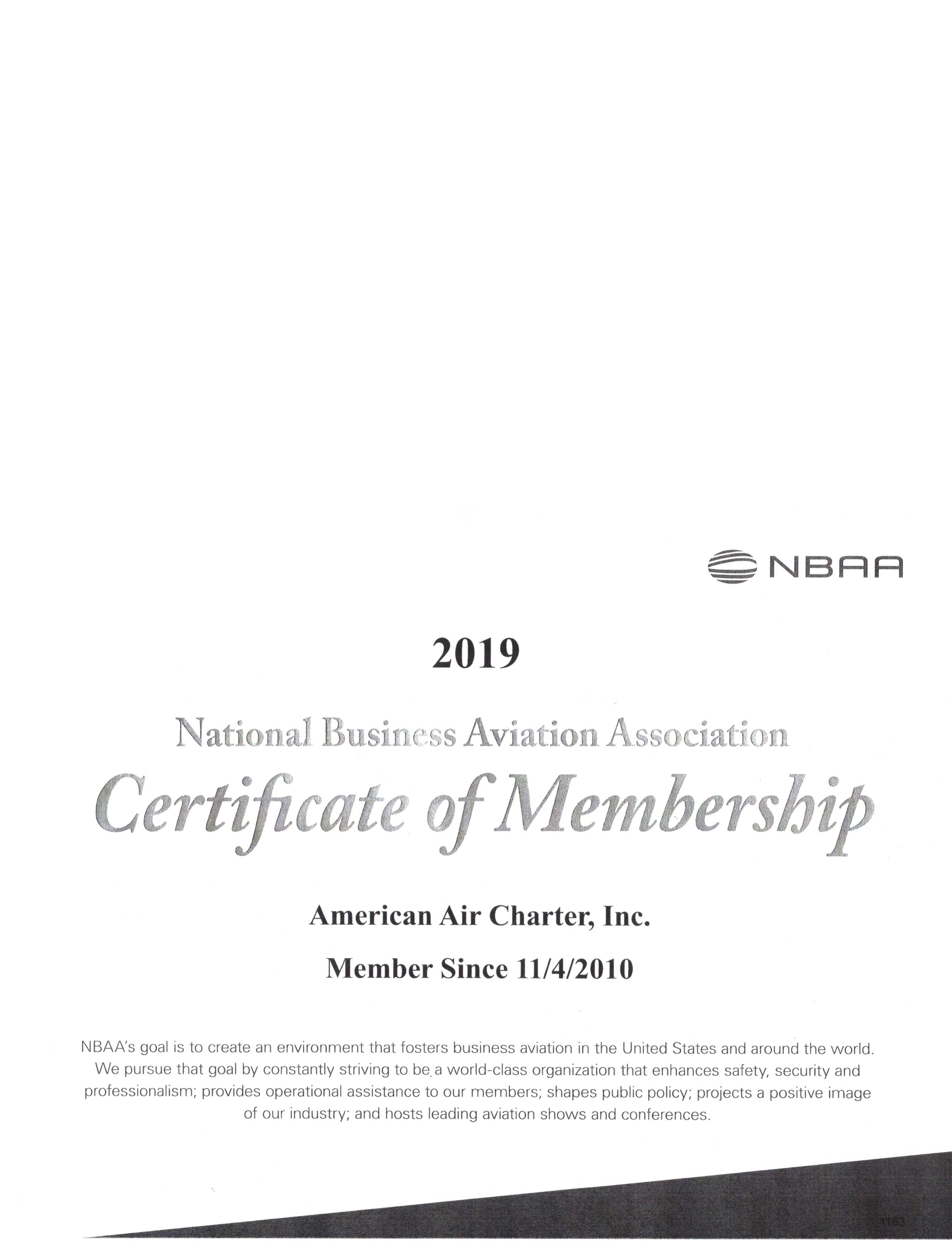 NBAA Certificate
