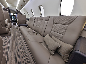 Cessna Citation Sovereign | Interior Cabin View with Couch and Pillows