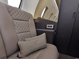 Cessna Citation Sovereign | Interior View of Private couch with Pillows